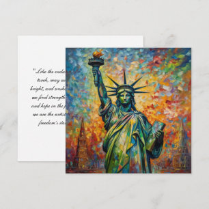 Farbige Freiheitsstatue New York Kunst Mitteilungskarte