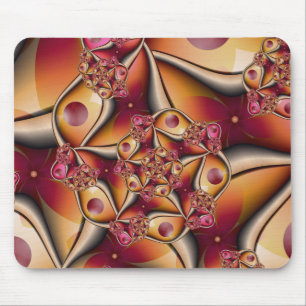 Farbige Freude Abstrakt Rot Orange Fantasy Fraktal Mousepad