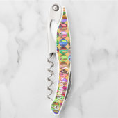 Farbige Friedenssymbole im Muster Thunder_Cove Kellnermesser (Vorderseite)