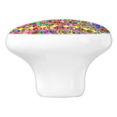 Farbige Friedenssymbole im Muster Thunder_Cove Keramikknauf (Seitenansicht)