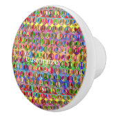 Farbige Friedenssymbole im Muster Thunder_Cove Keramikknauf (Rechts)