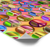 Farbige Friedenssymbole im Muster Thunder_Cove Poster (Ecke)