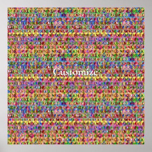 Farbige Friedenssymbole im Muster Thunder_Cove Poster (Vorne)