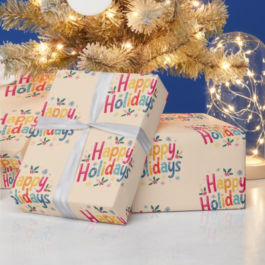 Farbige Frohe Feiertage Weihnachten Geschenkpapier (Feiertage)