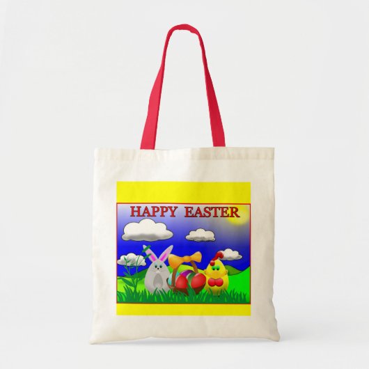 Farbige Frohe Ostern Tragetasche (Vorne)
