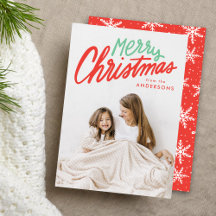Farbige Frohe Weihnachten Rot und Grün Foto