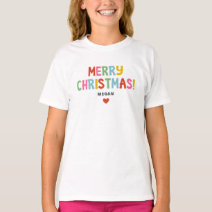 Farbige Fröhliche Weihnachten passende Familie Mäd T-Shirt