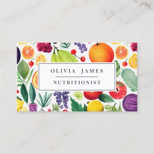 Farbige Frucht Gemüse Ernährung Diätetiker Visitenkarte (Vorderseite)