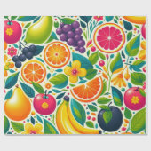 Farbige Früchte Geschenkpapier (Flach)