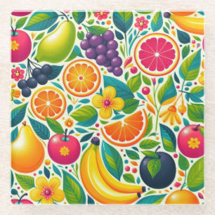 Farbige Früchte Glasuntersetzer