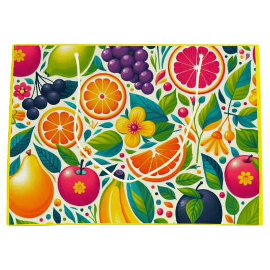 Farbige Früchte Große Geschenktüte (Vorderseite)