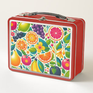 Farbige Früchte Metall Brotdose