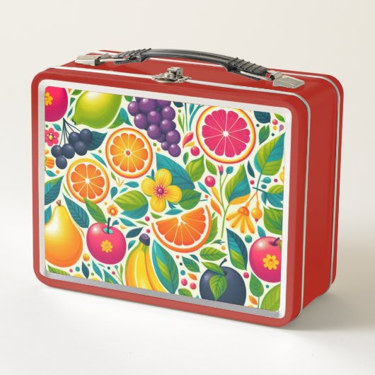 Farbige Früchte Metall Brotdose (Vorderseite)