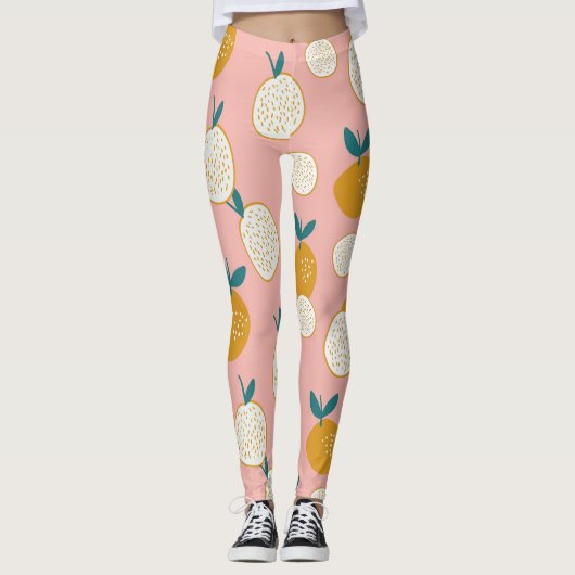 Farbige Früchte, nahtlose Hintergrundmuster. Leggings (Vorderseite)