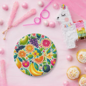 Farbige Früchte Pappteller (Party)