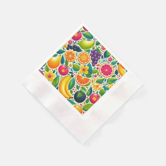 Farbige Früchte Serviette (Ecke)