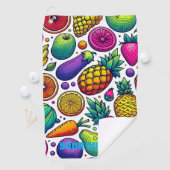 Farbige Früchte- und Gemüsemuster  Golfhandtuch (Insitu)