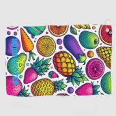 Farbige Früchte- und Gemüsemuster  Golfhandtuch (Horizontal)