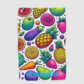 Farbige Früchte- und Gemüsemuster  Golfhandtuch (Vorderseite)