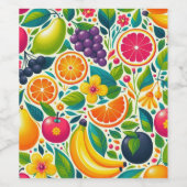 Farbige Früchte Weinetikett (Einzelnes Label)