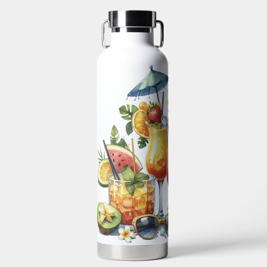 FARBIGE FRUCHTIGE SOMMERGETRÄNKE & FRÜCHTE TRINKFLASCHE (Vorderseite)