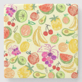 Farbige Fruchtkunst Steinuntersetzer (Vorderseite)