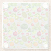 Farbige Fruchtmuster 01.b LGrey BG Glasuntersetzer (Rückseite)