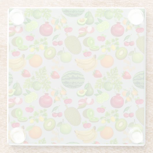 Farbige Fruchtmuster 01.b LGrey BG Glasuntersetzer (Rückseite)