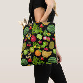 Farbige Fruchtmuster 01.b Schwarze BG Tasche (Von Nahem)