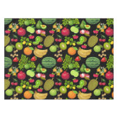 Farbige Fruchtmuster 01.b Schwarze BG Tischdecke (Vorderseite (Horizontal))