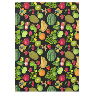 Farbige Fruchtmuster 01.b Schwarze BG Tischdecke
