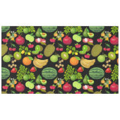 Farbige Fruchtmuster 01.b Schwarze BG Tischdecke (Vorderseite (Horizontal))