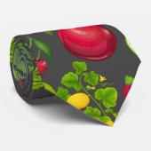 Farbige Fruchtmuster 01b D Gray BG Krawatte (Gerollt)