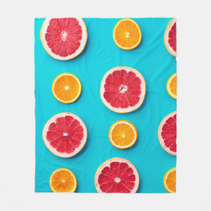 Farbige Fruchtmuster, frisch orange und grapefisch Fleecedecke
