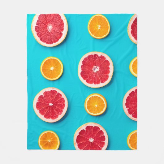 Farbige Fruchtmuster, frisch orange und grapefisch Fleecedecke (Vorderseite)