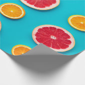 Farbige Fruchtmuster, frisch orange und grapefisch Geschenkpapier (Ecke)