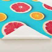 Farbige Fruchtmuster, frisch orange und grapefisch Sherpadecke (3/4)