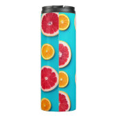 Farbige Fruchtmuster, frisch orange und grapefisch Thermosbecher (Rückseite)
