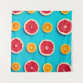 Farbige Fruchtmuster, frisch orange und grapefisch Wandteppich (Vorderseite (Horizontal))