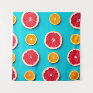 Farbige Fruchtmuster, frisch orange und grapefisch Wandteppich