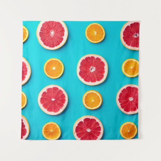 Farbige Fruchtmuster, frisch orange und grapefisch Wandteppich (Vorderseite)
