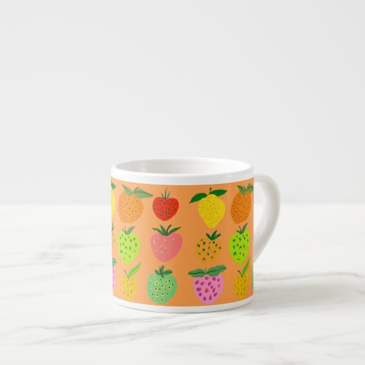 Farbige Fruchtmuster Knochen China Tasse (Vorderseite Rechts)