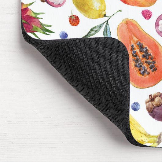 Farbige Fruchtmuster Monogramm Mousepad (Ecke)