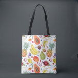 Farbige Fruchtmuster Monogramm Tasche<br><div class="desc">Der bunte Taschentuch mit dem farbenfrohen Fruchtmuster von Papayas,  Zitronen,  Ananas,  Drachenfrüchten,  Mangos,  Feigen,  Bananen,  Birnen,  Beeren,  Pfirsichen und vielem mehr. Personalisieren Sie Ihre eigene Monografie.</div>