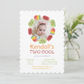 Farbige Fruchtpopulationen Sommer Zweiten Geburtst Einladung (Stehend Vorderseite)