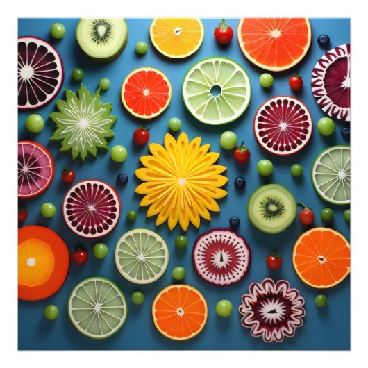 Farbige Fruchtstückchen Fotodruck (Vorne)