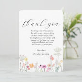 Farbige Frühling-Wildblume Empfang Vielen Dank Einladung (Stehend Vorderseite)