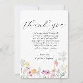 Farbige Frühling-Wildblume Empfang Vielen Dank Einladung (Vorderseite)