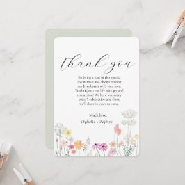 Farbige Frühling-Wildblume Empfang Vielen Dank Einladung