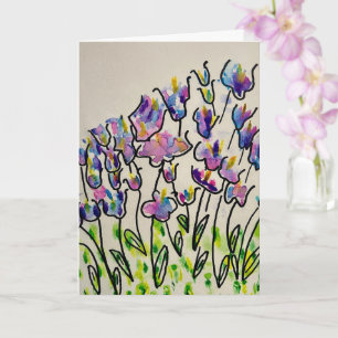 Farbige Frühlings-Tulpen-Grußkarte Karte